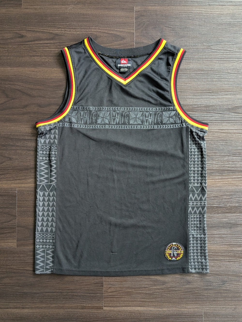 RARE Quiksilver Eddie Aikau Men's Tank Top Large Black Jersey Surf Hawaii